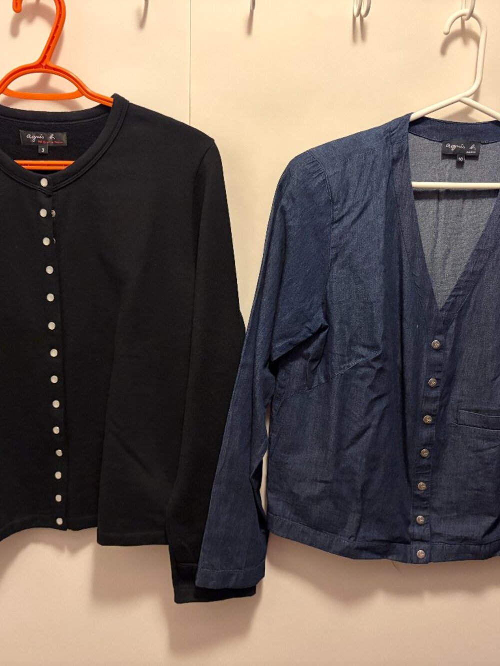 Agnes B Women Cotton and Denim Cardigans – Two Items